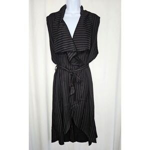 Perch by Blu Pepper Women's Black Striped Sleeveless‎ Wrap Dress 3X NWOT